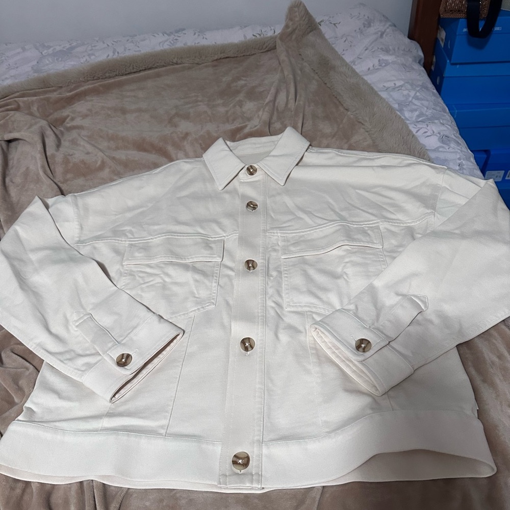 Vuori Mackenzie Jacket in Natural Classic Cream Knit Jacket M - Picture 6 of 12